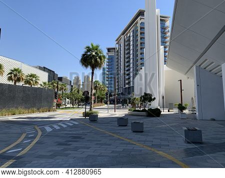 Dubai - Uae - December 11, 2020: Beautiful Bluewaters Island Tourist District With Bluewaters Island