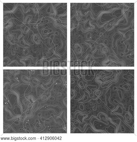 Abstract Paper Cut Shapes. Topographic Pattern Texture. Map On Land Vector Terrain. Elevation Graphi