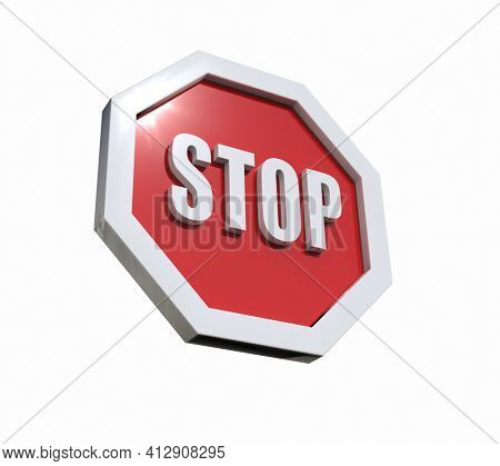 3d render STOP! You are Not Allowed Here, Red Octagonal Stop Roadsign with Big Hand Symbol for Prohibited Activities, Traffic Stop Blocking Sign, Prohibition Icon, No Entry Signal, Red Warning