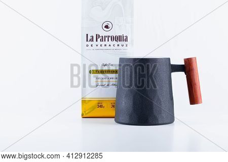 Prague,czech Republic -  3 February, 2021: Coffee La Parroquia De Verakruz On The White Background. 