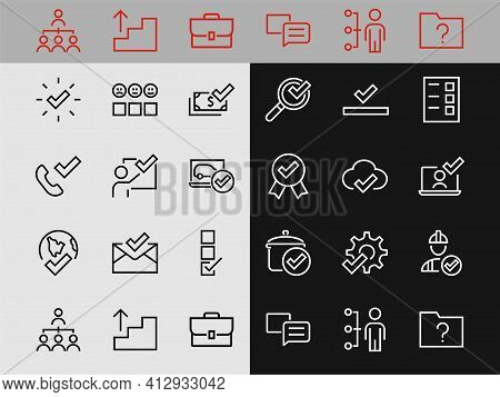A Simple Set Of Claim Related Vector Icon Lines. Contains Icons Such As File Uploaded, Received Docu