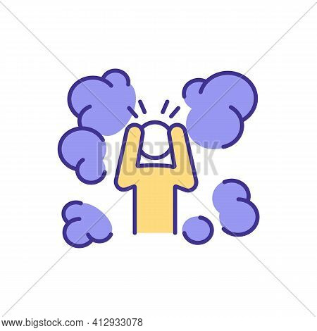 Blurry Vision Rgb Color Icon. Person Not Seeing Good With Eyes. Curing Visionary Blindness. Giving O