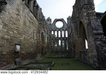 Elgin (scotland), Uk - August 01, 2018: Ruins Of Elgin Cathedral, Elgin, Moray, Grampian, Scotland, 