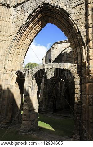 Elgin (scotland), Uk - August 01, 2018: Ruins Of Elgin Cathedral, Elgin, Moray, Grampian, Scotland, 