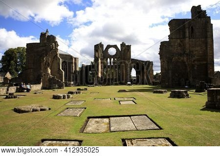 Elgin (scotland), Uk - August 01, 2018: Ruins Of Elgin Cathedral, Elgin, Moray, Grampian, Scotland, 