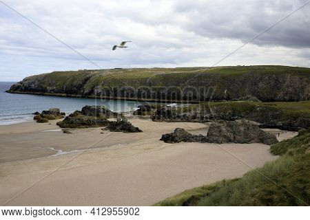 Durness -  (scotland), Uk - August 11, 2018: The Beaches At Durness Peninsula, Scotland, Highlands, 