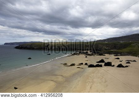 Durness -  (scotland), Uk - August 11, 2018: The Beaches At Durness Peninsula, Scotland, Highlands, 