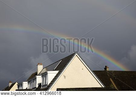 Loch Nell (scotland), Uk - August 15, 2018: A Rainbownear Loch Nell, Scotland, United Kingdom