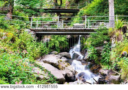 Todtnau Waterfall In The Black Forest Mountains, Germany