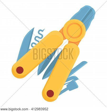 Multitool Pliers Icon. Cartoon Of Multitool Pliers Vector Icon For Web Design Isolated On White Back