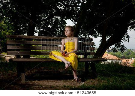 Girl near renesance villa