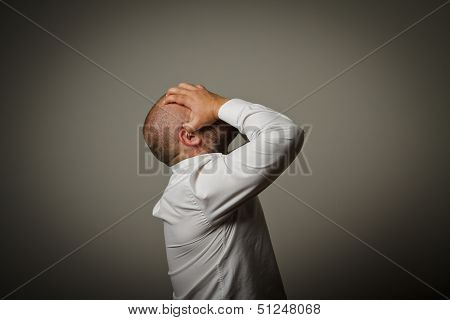 Grief. Man In Thoughts.