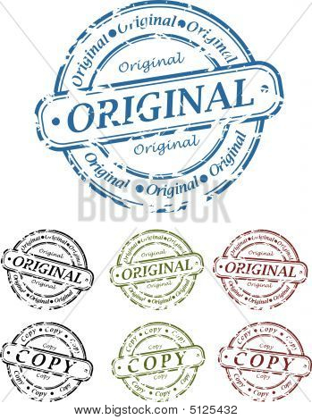 「オリジナル」と「ゴム製のスタンプをコピー」