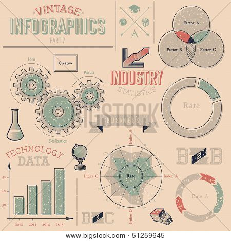 Vintage Infographics Design Elements