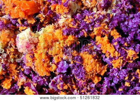 Red Cabbage And Carrots Pulp Texture