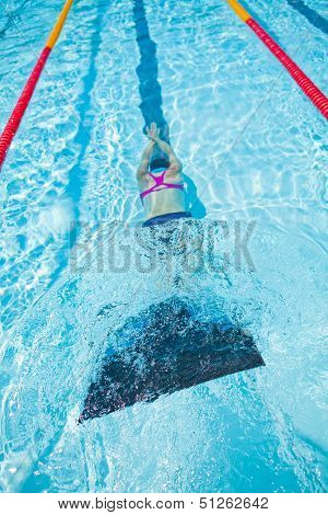 Female Freediver In Pool
