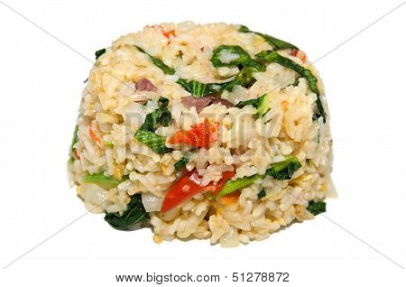 Spicy Fried Rice With Chinese Broccoli And Pork