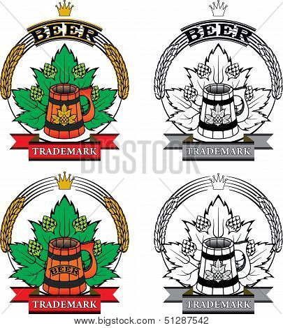 set of banners with beer