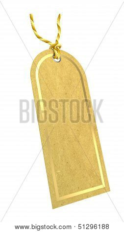 Blank Label Tag Printed On Natural Paper (isolated)