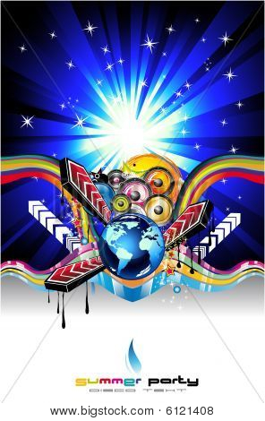 Discoteca evento Flyer con colores de alto contraste
