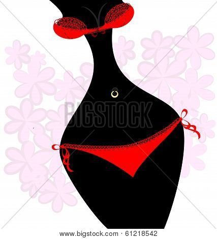 abstract red lingerie