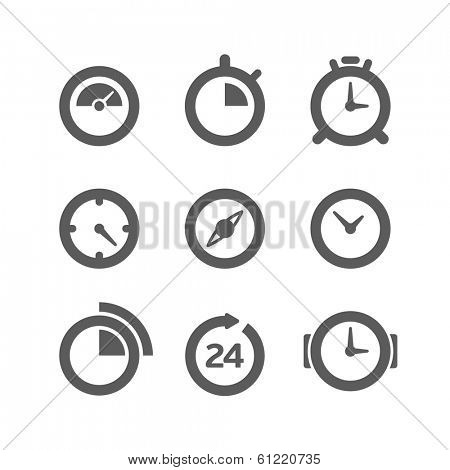 Different clocks collection isolated on white