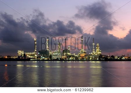 Oil Refinery At Twilight