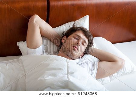 Man Sleeping In Bed