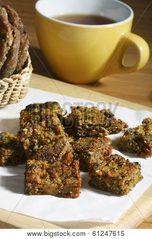 Kothimbir Vadi is a starter snack from maharashtra