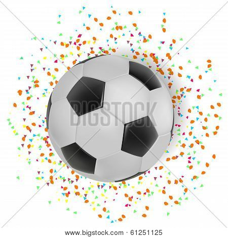Football with color spread on white background