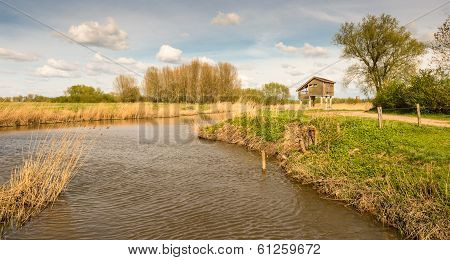 Wooden Bird Watching Hut On Concrete Piles