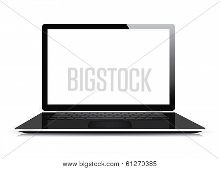 Modern realistic and detailed laptop isolated on white  Vector illustration