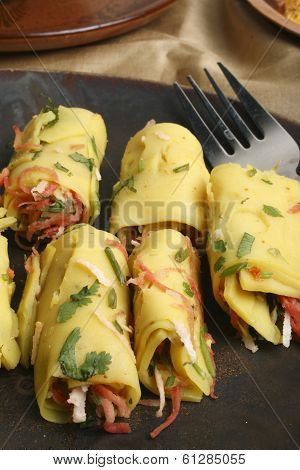 Khandvi - gram flour and buttermilk snack