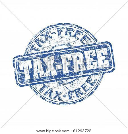 Tax free grunge rubber stamp