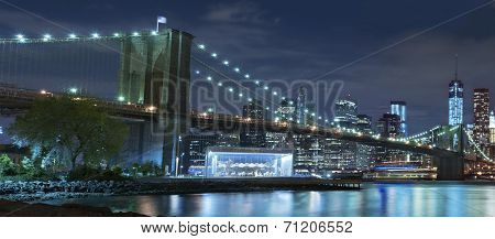 Brooklyn Bridge At Night New York City