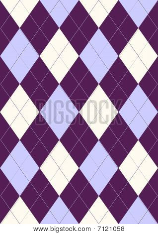 Seamless pattern in rombi viola, blu e bianchi (vector)