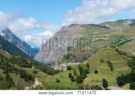 Mount Les Terrasses And City Of La Grave (france)