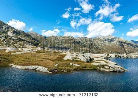 Dam Of Lucendro, Gotthard Pass, Canton Of Ticino (switzerland)