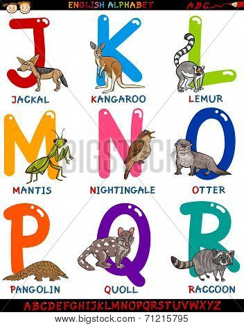 Cartoon English Alphabet With Animals