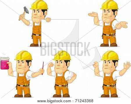 Strong Construction Worker Mascot