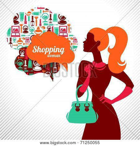 Shopping woman. Elegant stylish design