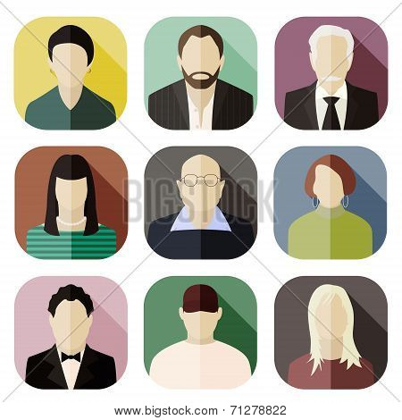 Set of avatar flat design icons