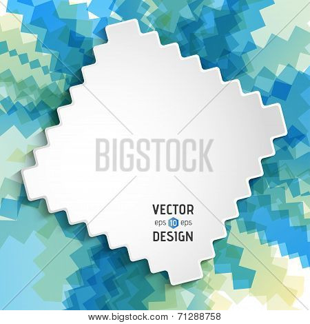 Abstract White Text Design Box on Zigzag Line Pattern