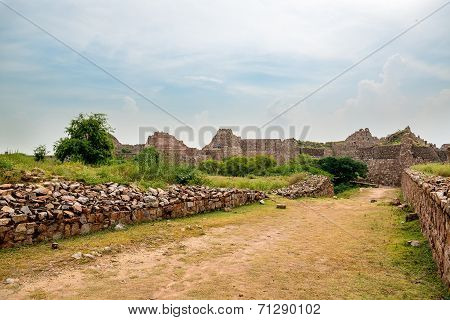 Ruins of Tughlaqabad Fort in Delhi, India