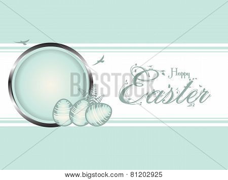 Easter Eggs Pastel Green Border