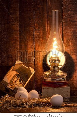 eggs and lamp