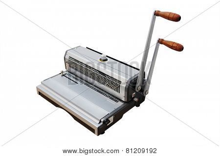 The image of a bookbinding machine. Stitcher