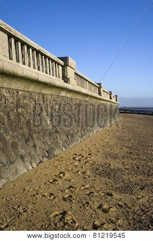 Promenade Wall At Southend-on-sea, Essex, England