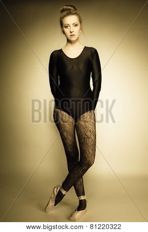Graceful Woman Ballet Dancer Full Length