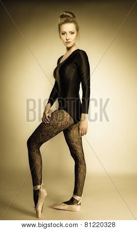 Graceful Woman Ballet Dancer Full Length